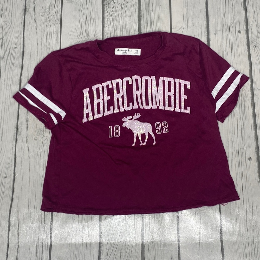 Abercrombie kids crop logo T-shirt